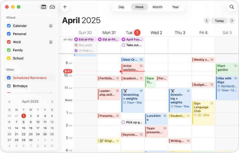 Apple calendar app